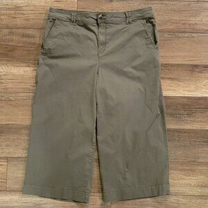 Cropped Wide Leg Stretch Cotton Pants